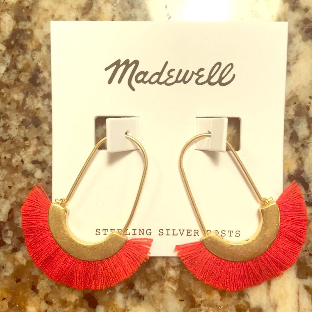 Madewell Red Wired Fringe Earrings 💃